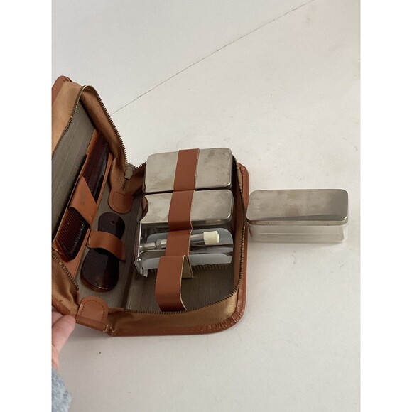 Vintage Travel Tool Kit 8 pc Made in Germany with Leather zip case - Picture 2 of 7